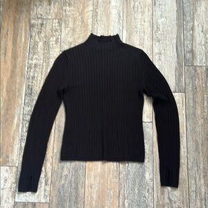 Chic Chocolate Brown Ribbed Sweater